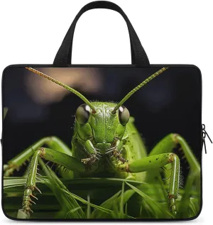 Laptop Bag Ultrathin Grasshopper on Grass Printing Laptop Carrying Case Portability Messenger Bags For Work Travel