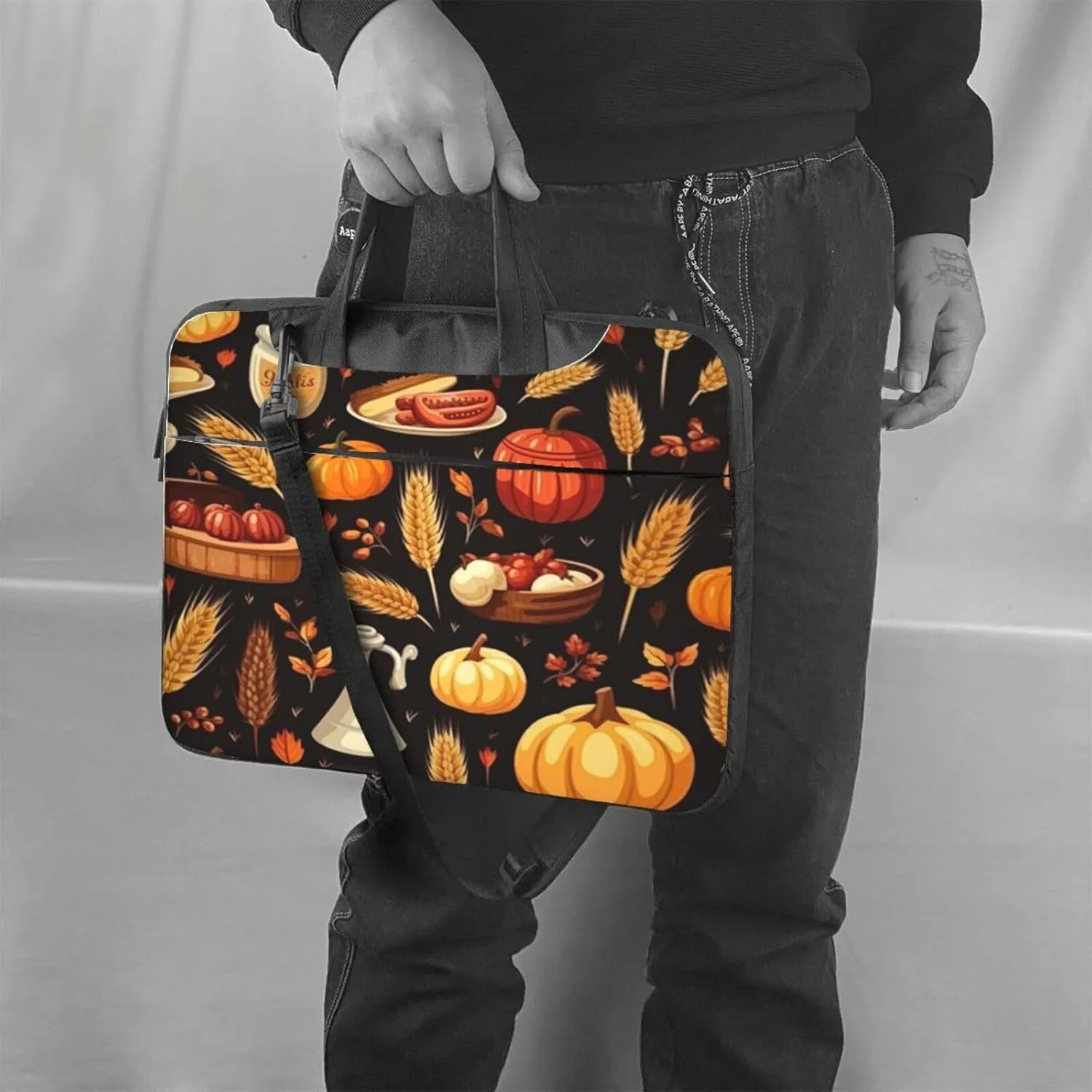 Laptop Bag Vintage Christmas Postal Pattern Santa Claus Laptop Tote Bag Women Men Laptop Sleeve Case Computer Bag