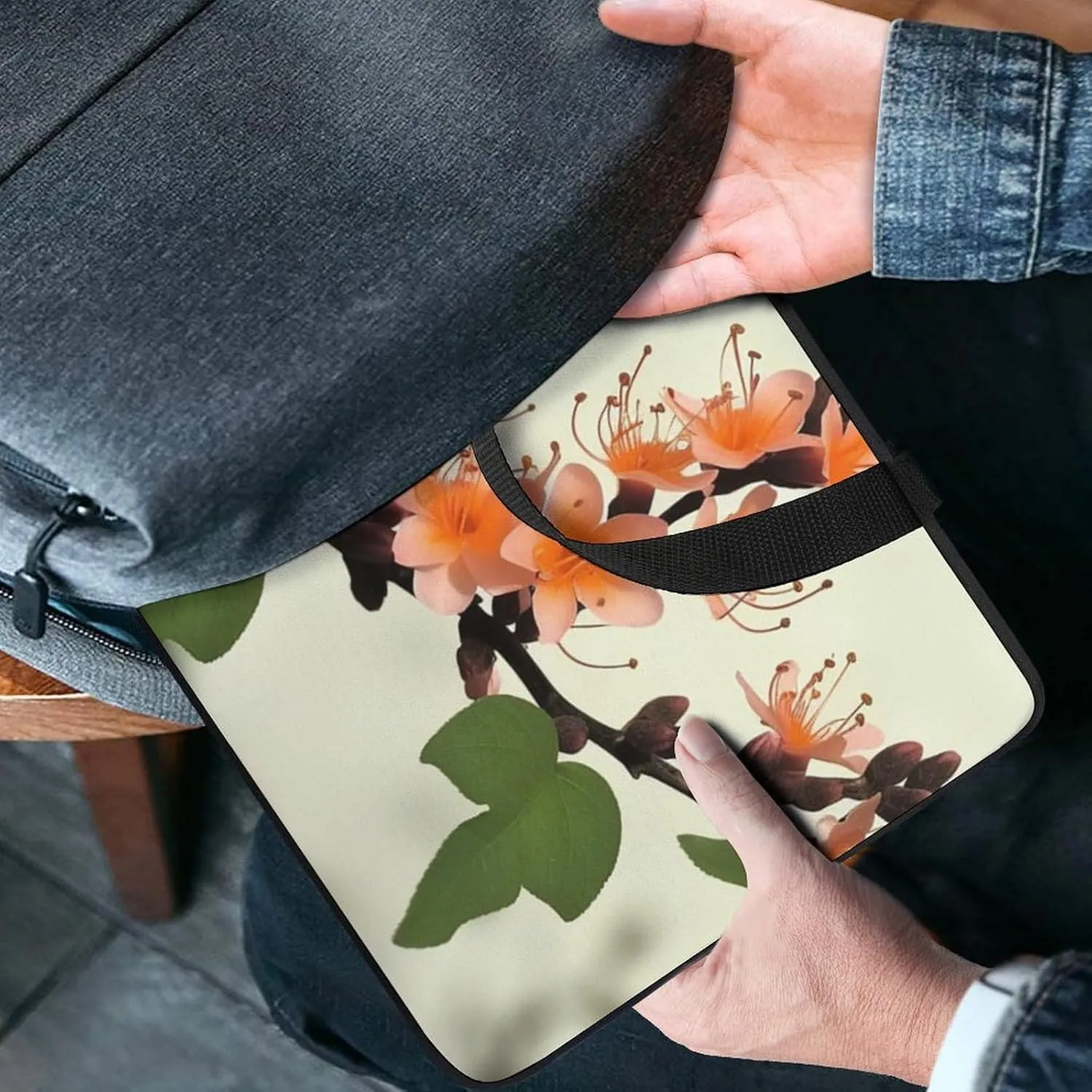 Laptop Sleeve with Handle Floral Temperate Zone Plant Laptop Sleeve Bag Ultra-Thin Computer Bag Cover for 12-17 Inch