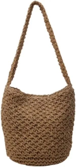 Large capacity Bag Simple and Casual Straw Handbag: Enjoy a Carefree Life Ladies shoulder Bag(Brown)