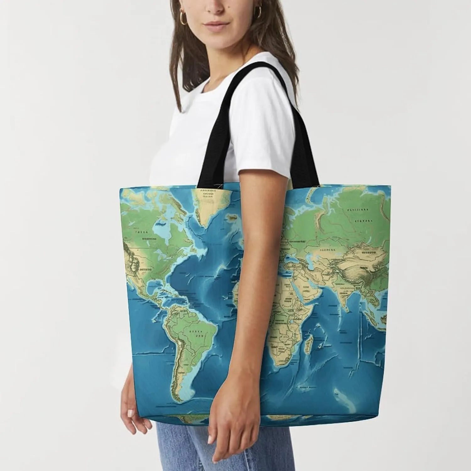 Large Capacity Shopping Bag Switzerland Alps Canvas Grocery Bags Foldable Tote Bag