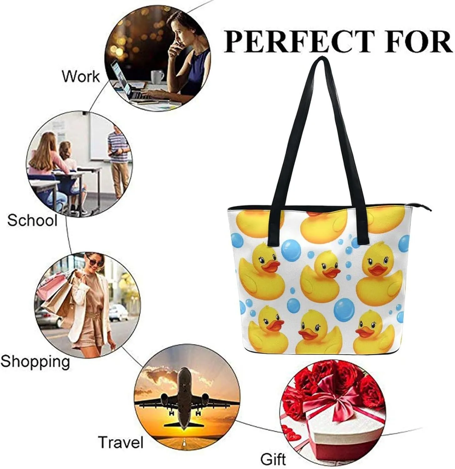 Large Capacity Shopping Bag, Women and Men Durable Casual Travel Tote Bag, Handbag with Long Handle