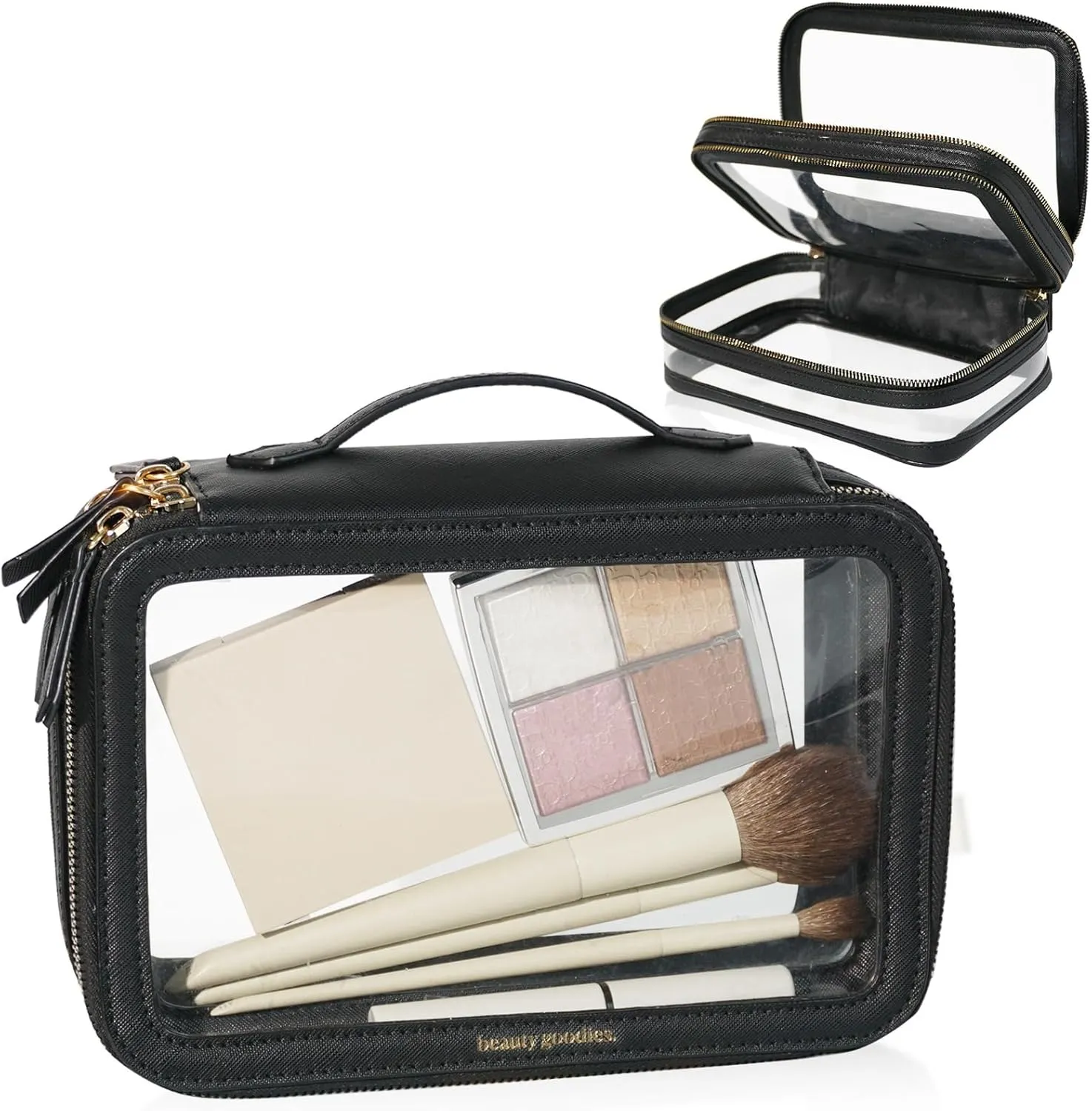 Large Clear Makeup Bags for Women Cosmetic Case Organizer, Clear Make Up Bags for Women Traveling, Clear Travel Makeup Bag Toiletry, Clear Travel Bags for Toiletries Car, Makeup Travel Bag for Women