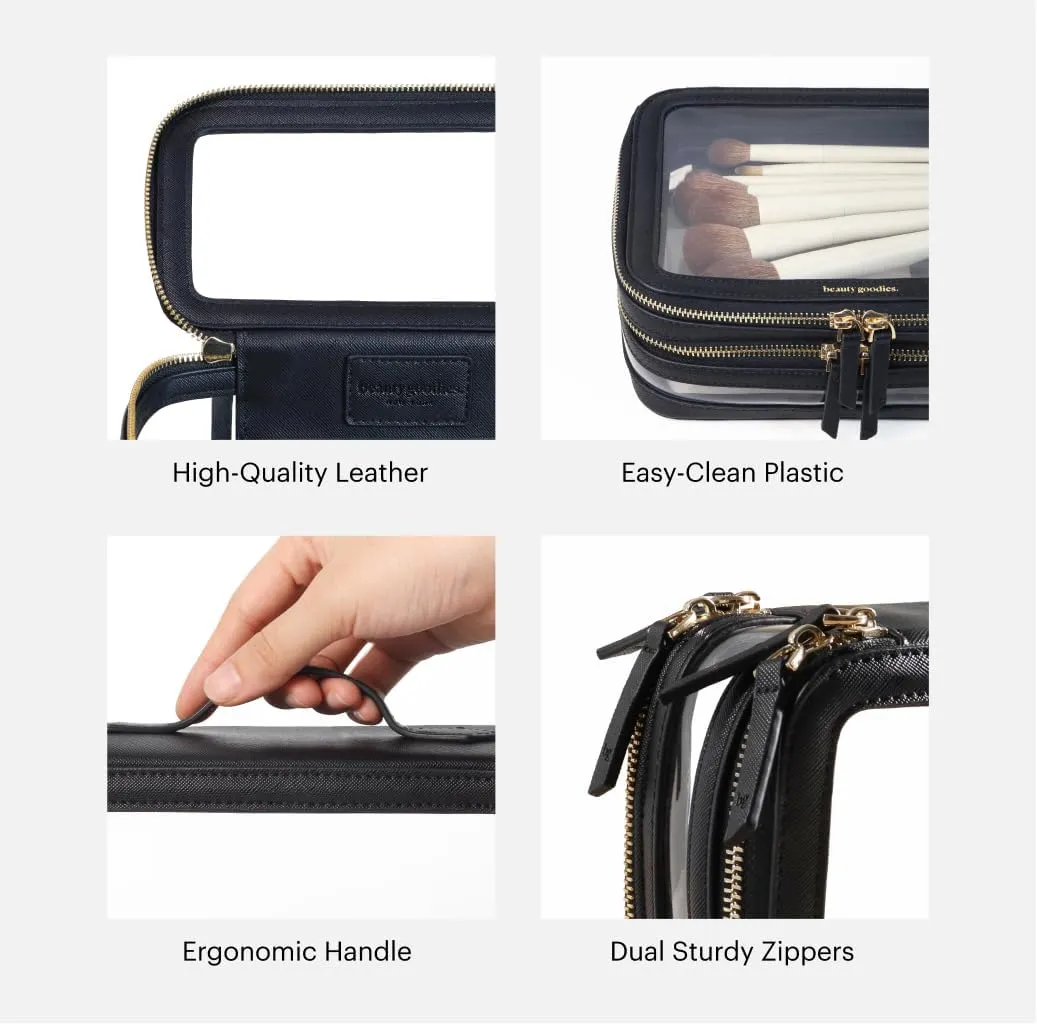 Large Clear Makeup Bags for Women Cosmetic Case Organizer, Clear Make Up Bags for Women Traveling, Clear Travel Makeup Bag Toiletry, Clear Travel Bags for Toiletries Car, Makeup Travel Bag for Women