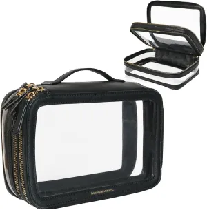 Large Clear Makeup Bags for Women Cosmetic Case Organizer, Clear Make Up Bags for Women Traveling, Clear Travel Makeup Bag Toiletry, Clear Travel Bags for Toiletries Car, Makeup Travel Bag for Women