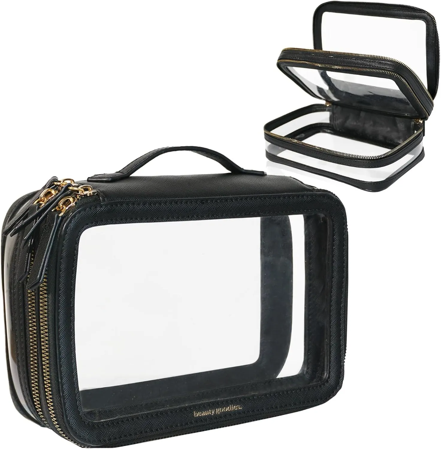 Large Clear Makeup Bags for Women Cosmetic Case Organizer, Clear Make Up Bags for Women Traveling, Clear Travel Makeup Bag Toiletry, Clear Travel Bags for Toiletries Car, Makeup Travel Bag for Women