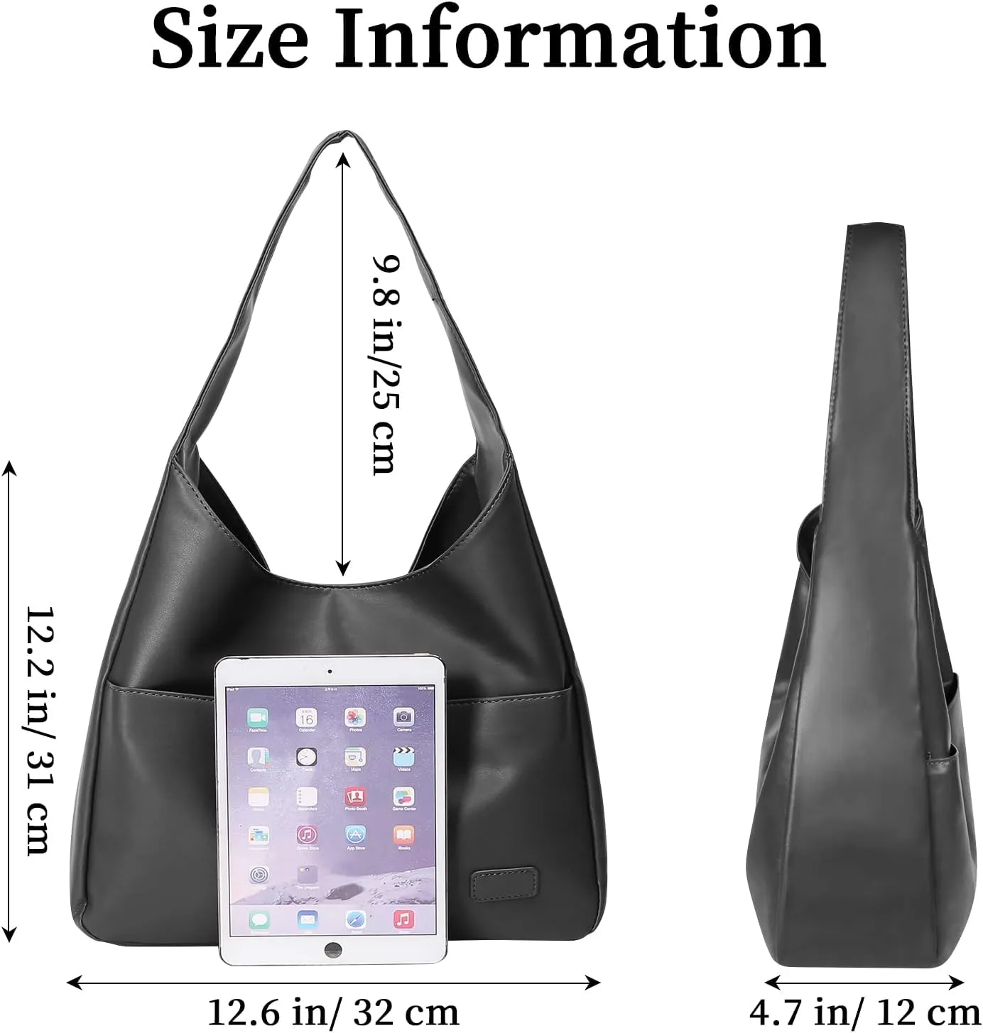 Large Genuine Leather Hobo Tote Bag for Women - Soft Shoulder Handbag