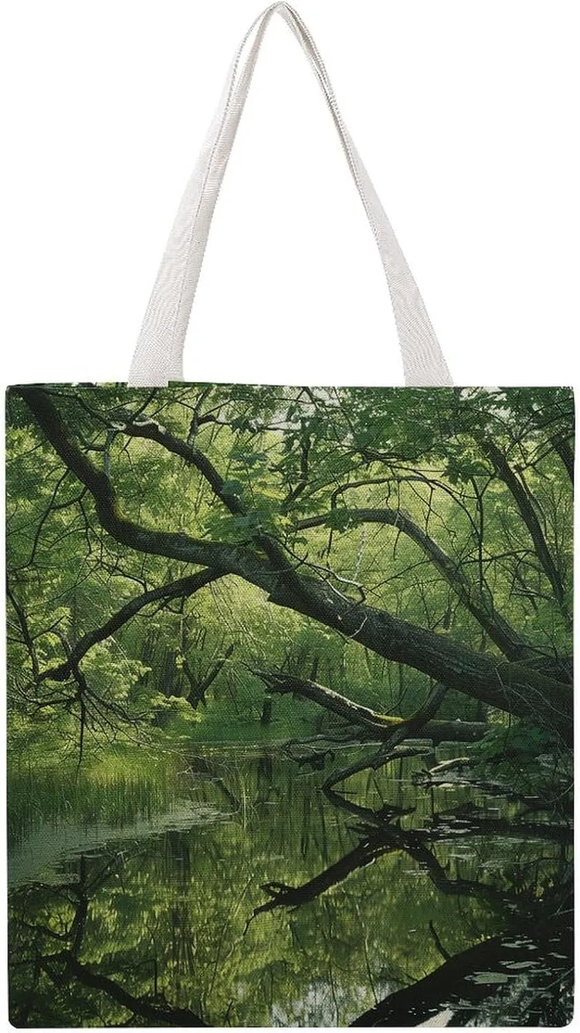 Large Grocery Bags Beach Tote An Ancient Swamp Shopping Bag for Women Shoulder Bag for Travel Work Handbag