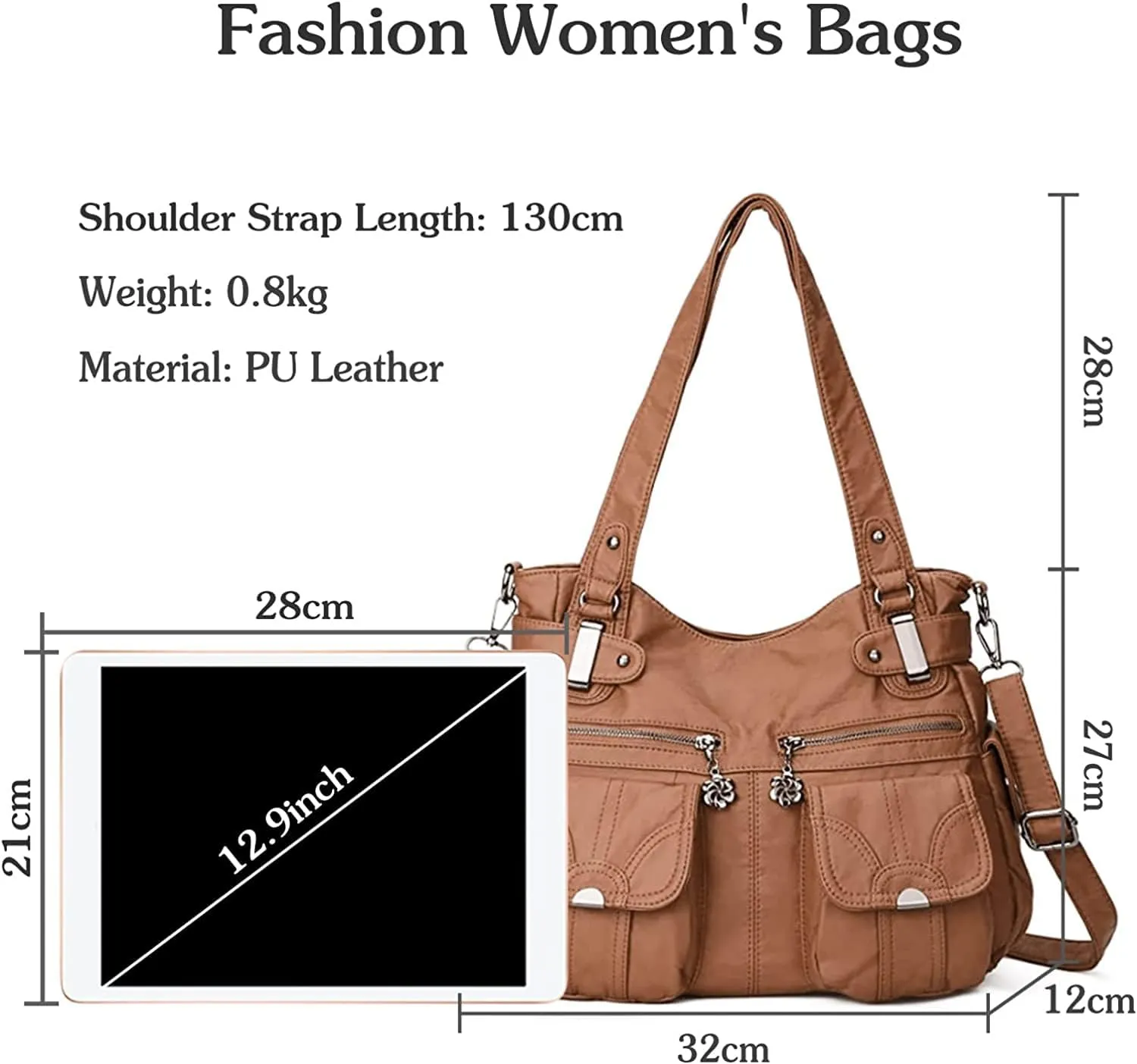 Large Hobo Bags Women's Crossbody Shoulder Bag Vintage Satchel Purse