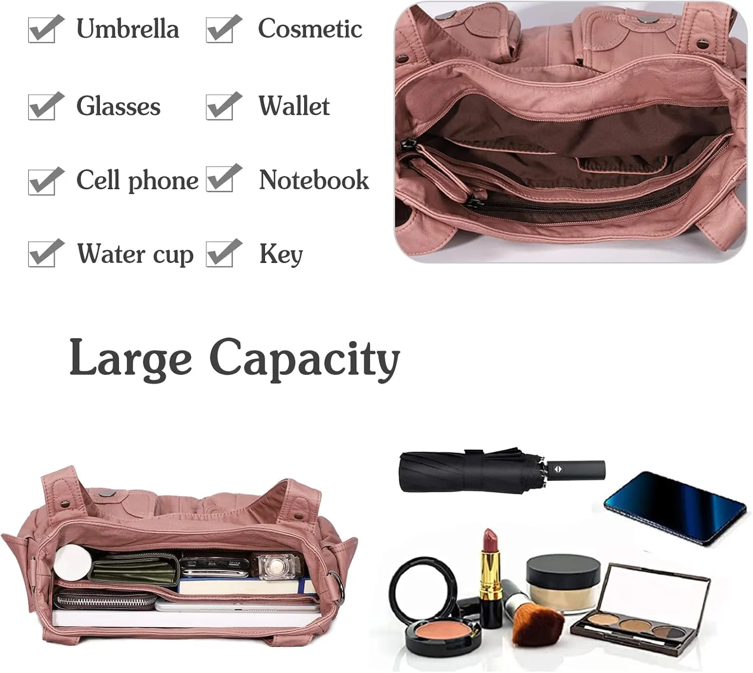 Large Hobo Bags Women's Crossbody Shoulder Bag Vintage Satchel Purse