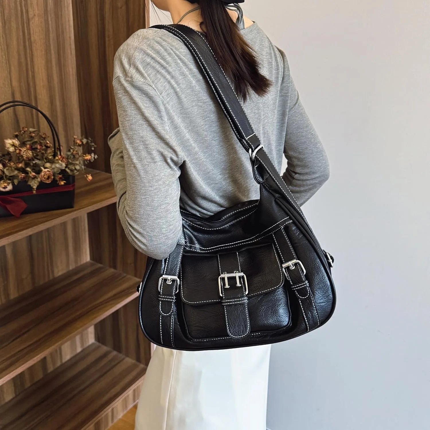 Large Shoulder Handbag Hobo Bags Satchel Crossbody Bags For Women Trendy Fashion Shoulder Bag Vintage Underarm Bag