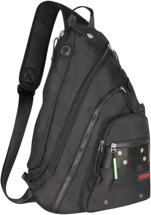 Larswon Sling Backpack, Sling Bag Laptop, Crossbody Bag Men, Shoulder Bags Black