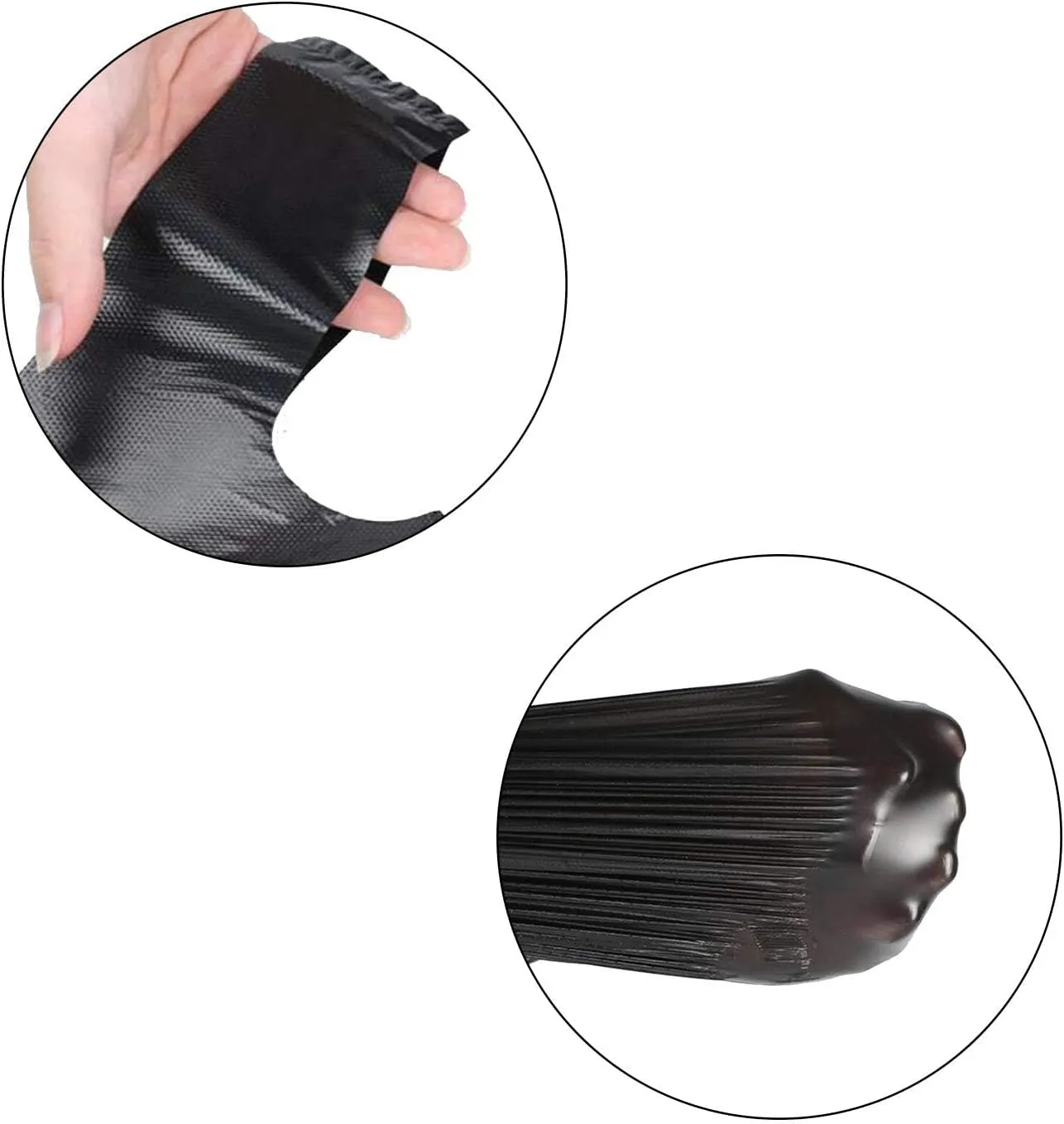 LazyMe T Shirt Bags, Black Plastic Bags with Handles for Grocery and Retail, Bolsas De Plastico Para Negocio, 12x20inch (100pcs)