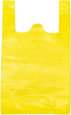 LazyMe T Shirt Bags, Plastic Bags with Handles for Grocery and Retail Shopping, Bolsas De Plastico Para Negocio, 12x20 Inch (Yellow, 200pcs)