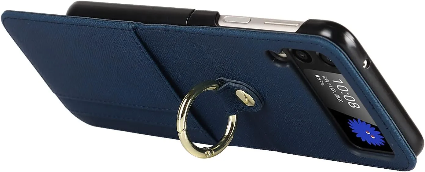 LBYZCASE Case for Galaxy Z Flip 3 5G,Samsung Z Flip 3(2021) Leather Wallet Case,Adjustable Crossbody Lanyard Durable Card Slots Ultra Slim Luxury Cover for Samsung Galaxy Z Flip 3(Blue)