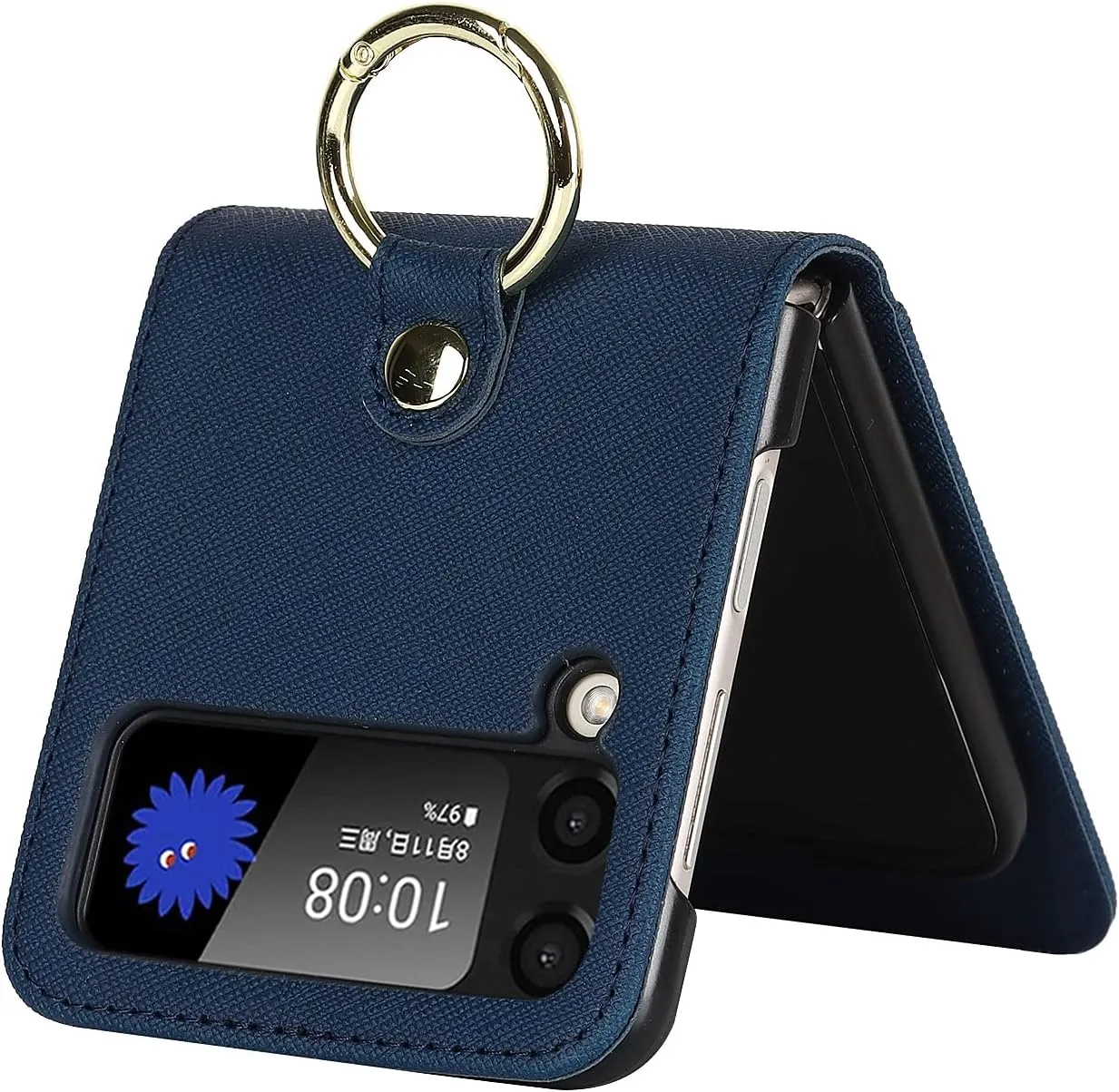 LBYZCASE Case for Galaxy Z Flip 3 5G,Samsung Z Flip 3(2021) Leather Wallet Case,Adjustable Crossbody Lanyard Durable Card Slots Ultra Slim Luxury Cover for Samsung Galaxy Z Flip 3(Blue)