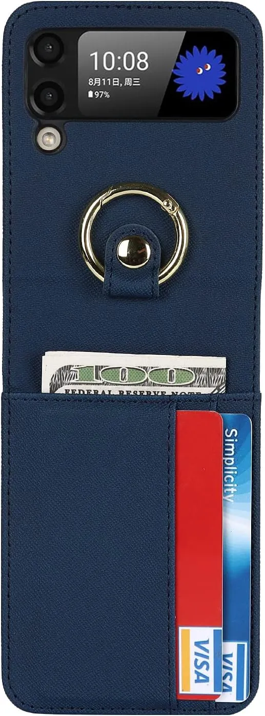 LBYZCASE Case for Galaxy Z Flip 3 5G,Samsung Z Flip 3(2021) Leather Wallet Case,Adjustable Crossbody Lanyard Durable Card Slots Ultra Slim Luxury Cover for Samsung Galaxy Z Flip 3(Blue)