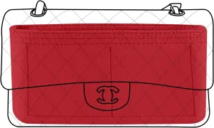 Lckaey Bag Organizer for Chanel bag Classic Flap cf jumbo bag Purse Insert - Handbag Felt Insert Y069red-S