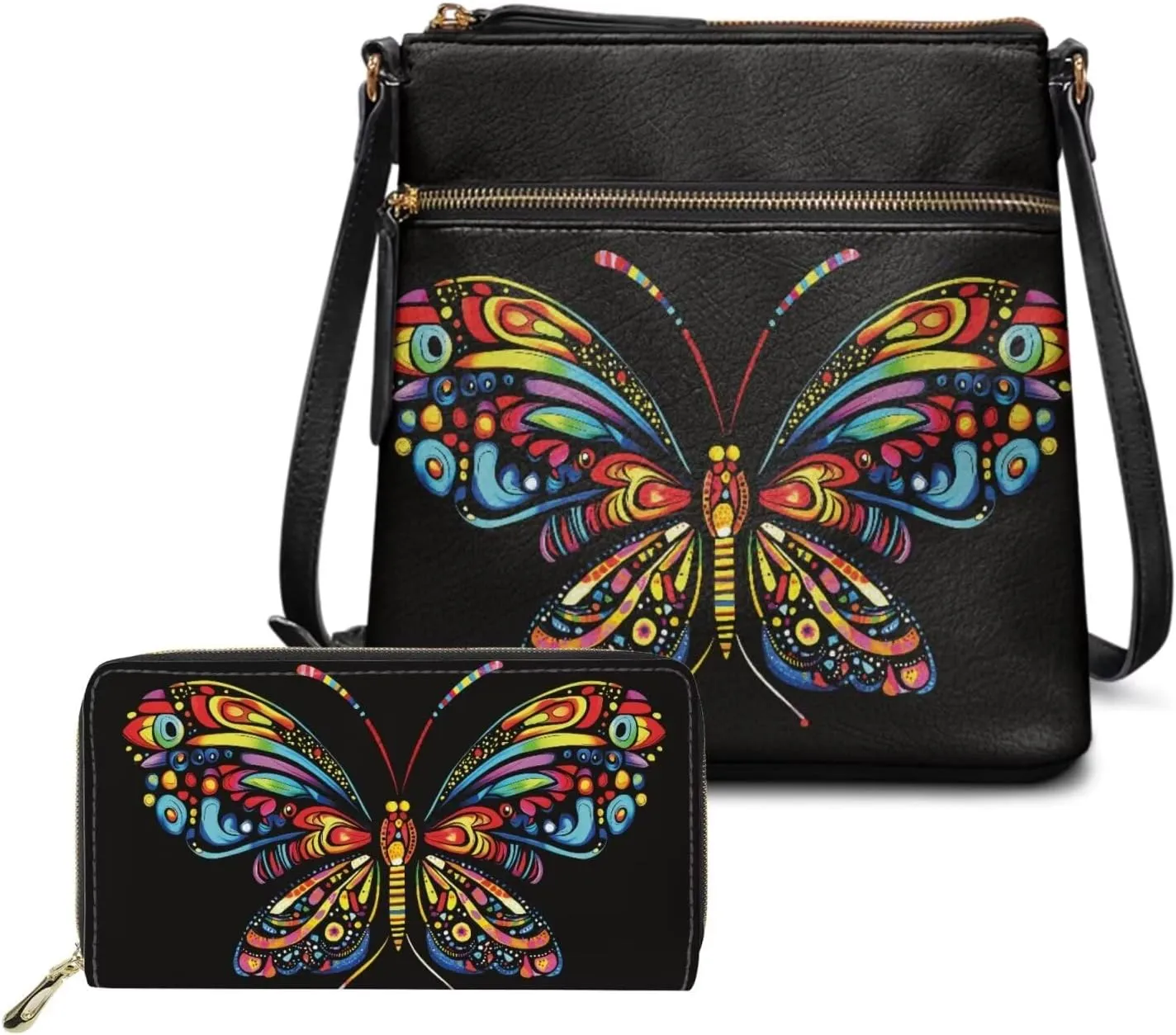Leather Crossbody Bags for Women Fashion Shoulder Bag with Matching Wallet Casual Hobo Purses Handbags