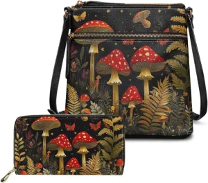 Leather Crossbody Bags with Matching Wallet for Women Casual Hobo Purses Lady Shoulder Bag Handbags