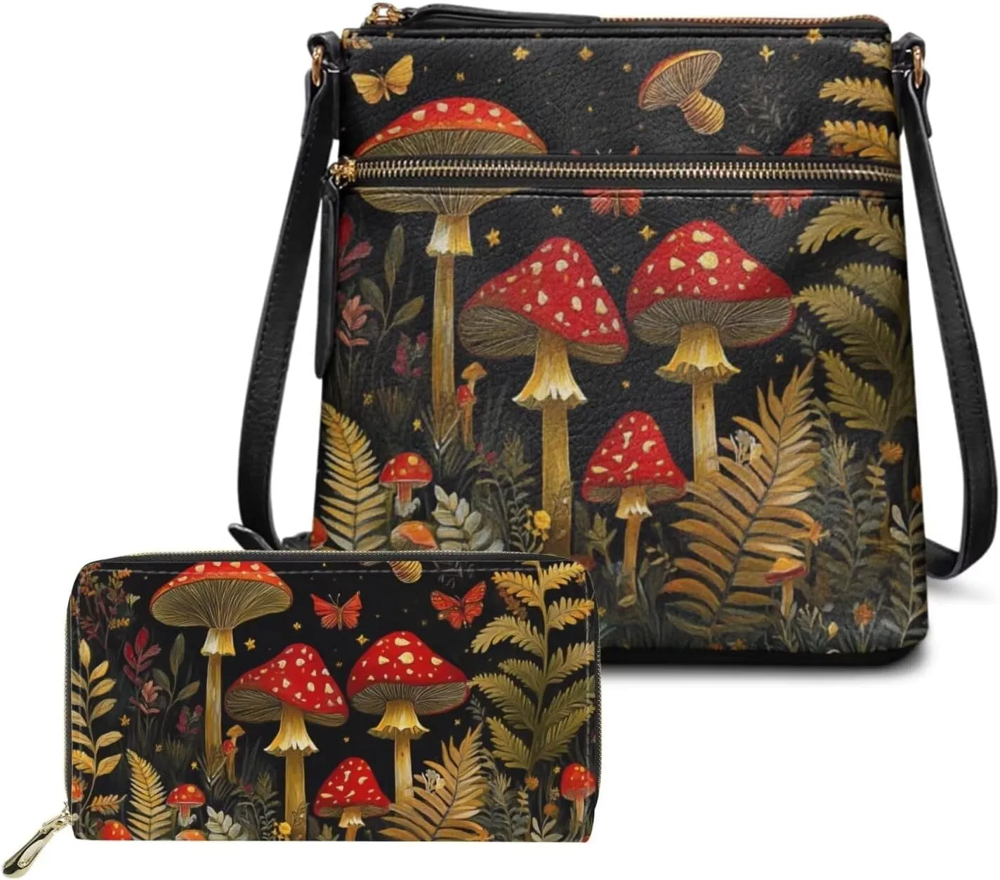 Leather Crossbody Bags with Matching Wallet for Women Casual Hobo Purses Lady Shoulder Bag Handbags