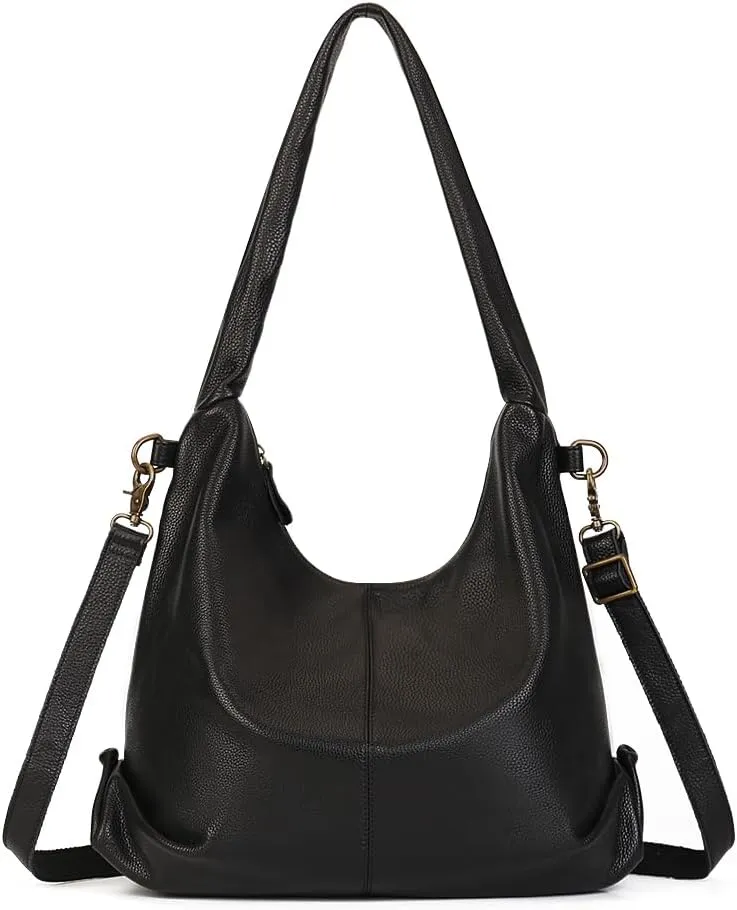 Leather Hobo Bags for Women Soft Shoulder Handbag Slouchy Tote Purses Hobo Tote Bags for Women