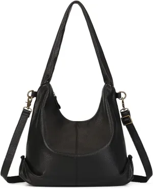 Leather Hobo Bags for Women Soft Shoulder Handbag Slouchy Tote Purses Hobo Tote Bags for Women