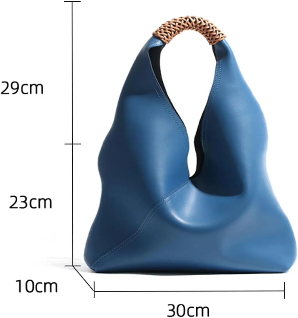 Leather Hobo Bags for Women Tote Bag Retro Genuine Leather Bag Slouchy Shoulder Bag Soft Leather Purses for Women Handbags