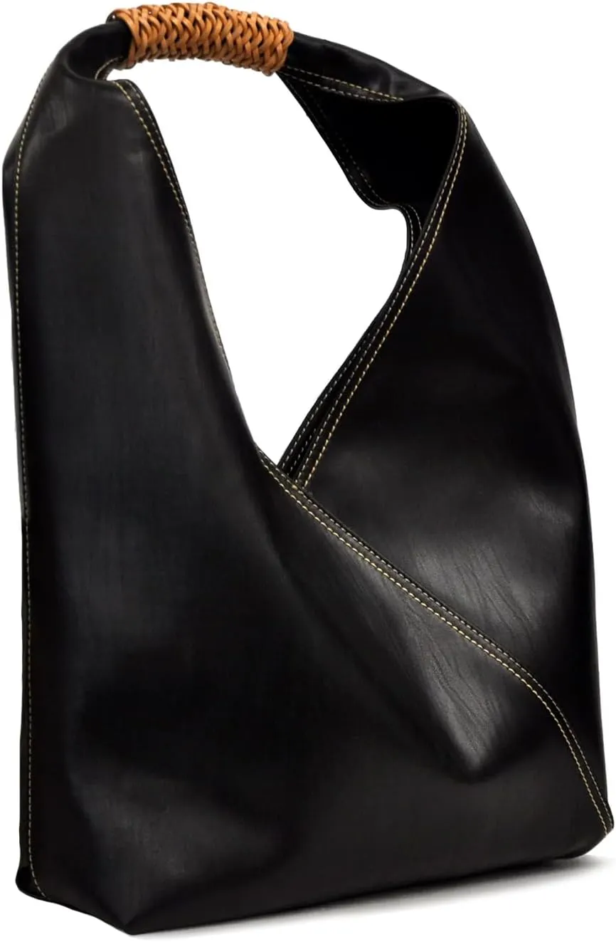 Leather Hobo Bags for Women Tote Bag Retro Genuine Leather Bag Slouchy Shoulder Bag Soft Leather Purses for Women Handbags