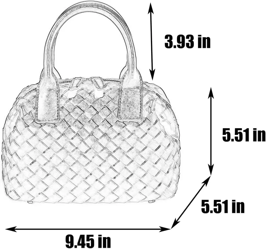 Leather Luxury Hand-Woven Women's Tote Bag Age Reduction Elegant Stylish Square Fashion Satchel