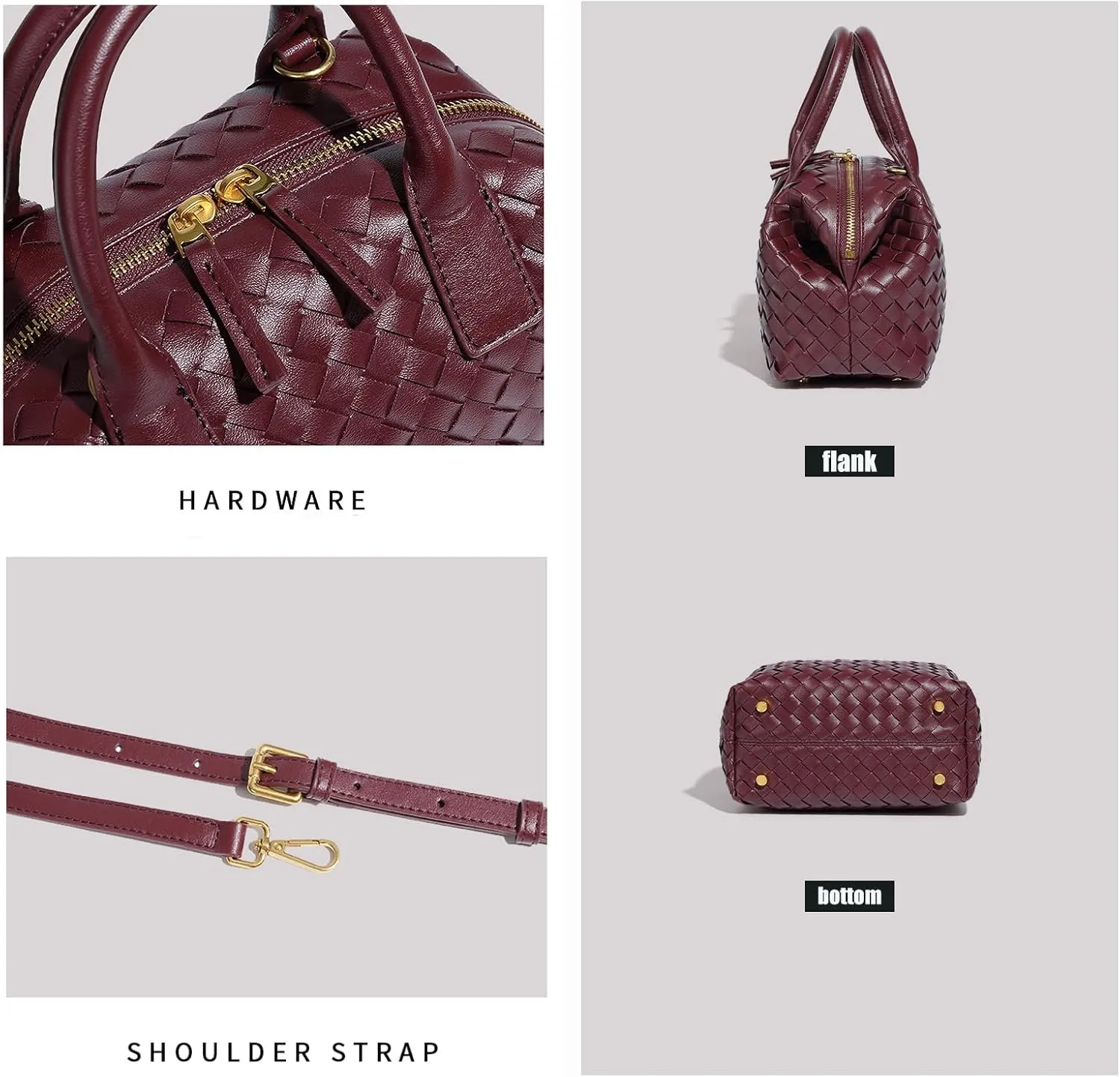 Leather Luxury Hand-Woven Women's Tote Bag Age Reduction Elegant Stylish Square Fashion Satchel