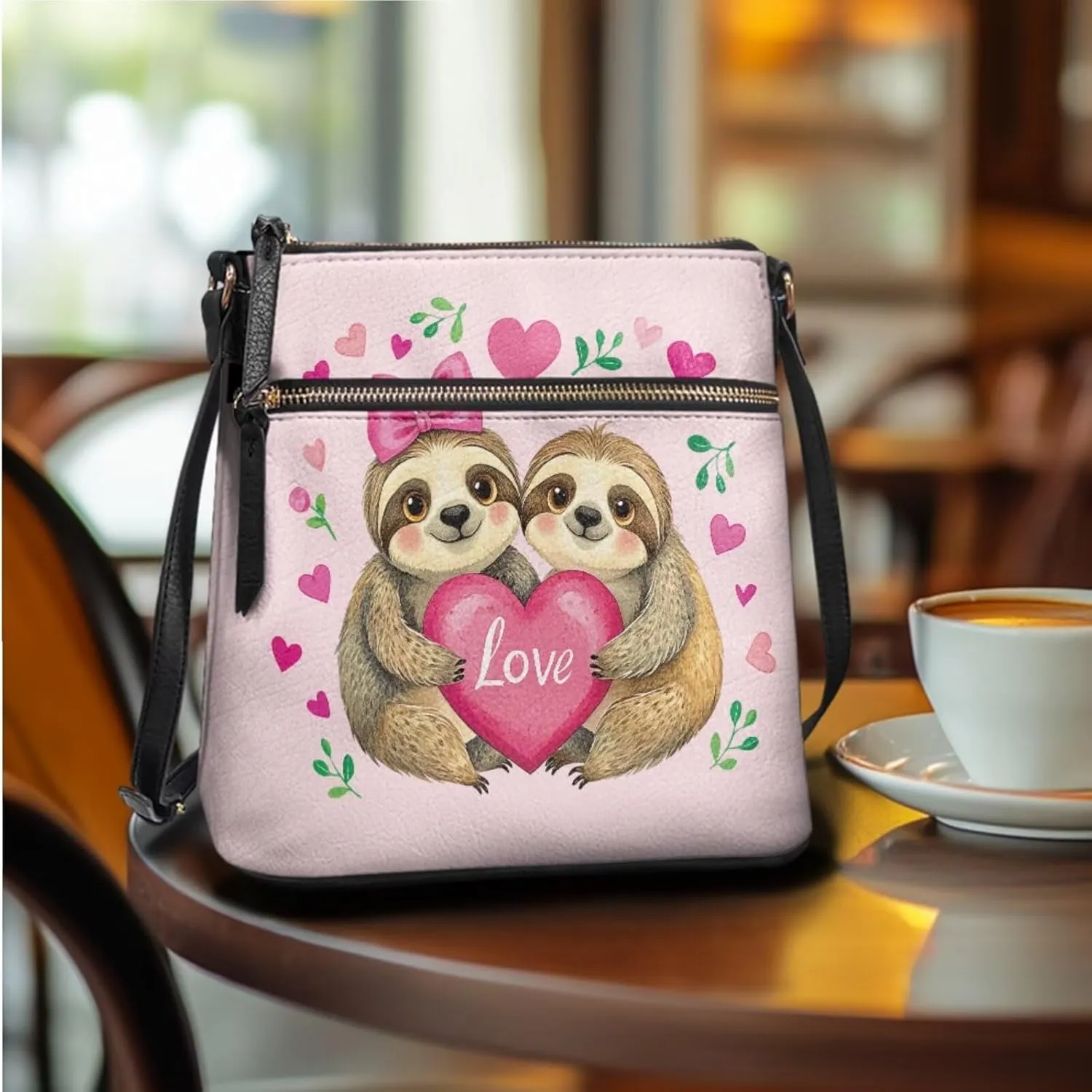 Leather Shoulder Bag for Women Crossbody 2 Pieces Satchel Purses for Women Wallet Purse for Women