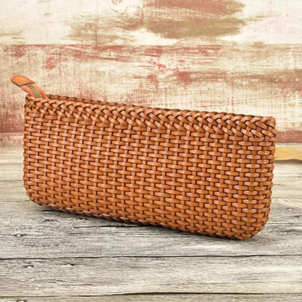 Leather Shoulder Bag For Women Simple Clutch Bags Women’s Woven Handbag Casual Crossbody Work Travel Purses 2025