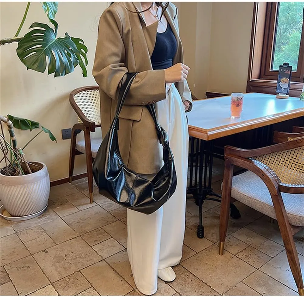 Leather Sling Crescent Bag Trendy Crossbody Sling Dumpling Bag Hobo Half Moon Shoulder Bag Crescent Crossbody Bag