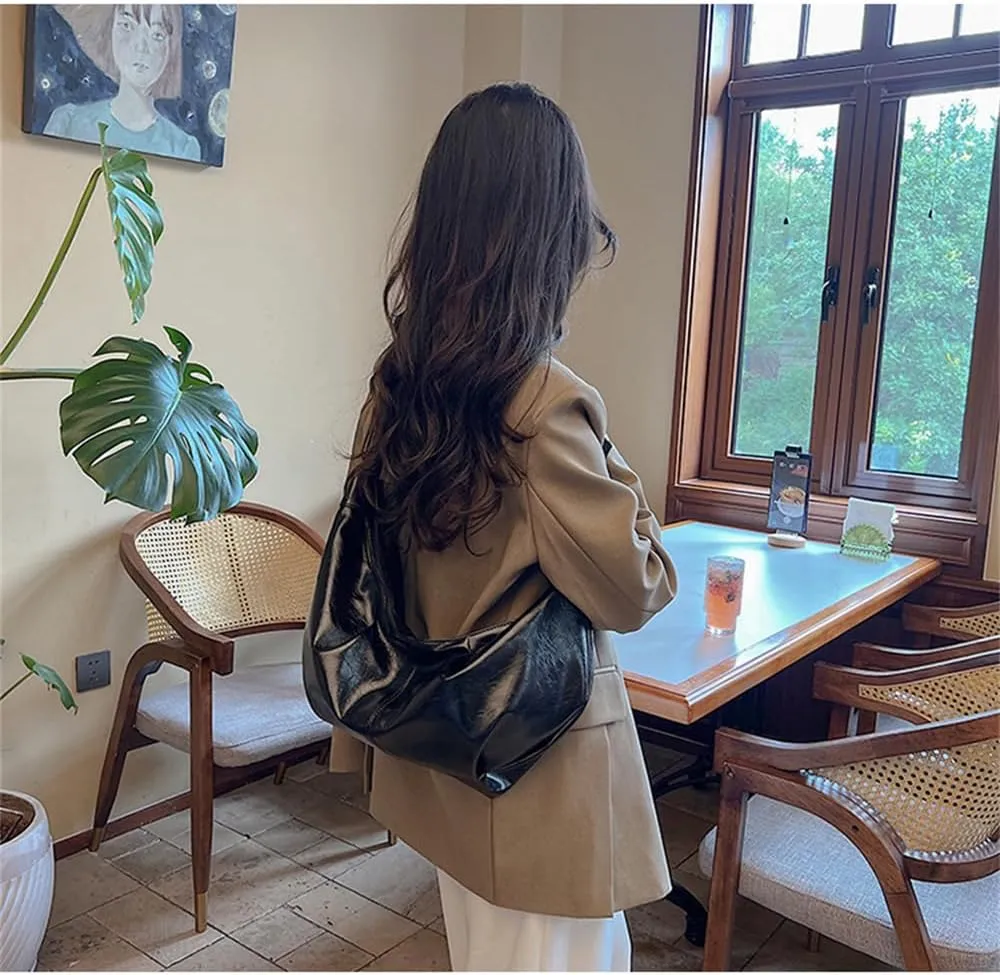 Leather Sling Crescent Bag Trendy Crossbody Sling Dumpling Bag Hobo Half Moon Shoulder Bag Crescent Crossbody Bag