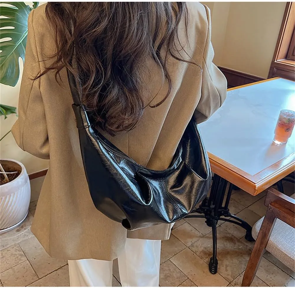 Leather Sling Crescent Bag Trendy Crossbody Sling Dumpling Bag Hobo Half Moon Shoulder Bag Crescent Crossbody Bag