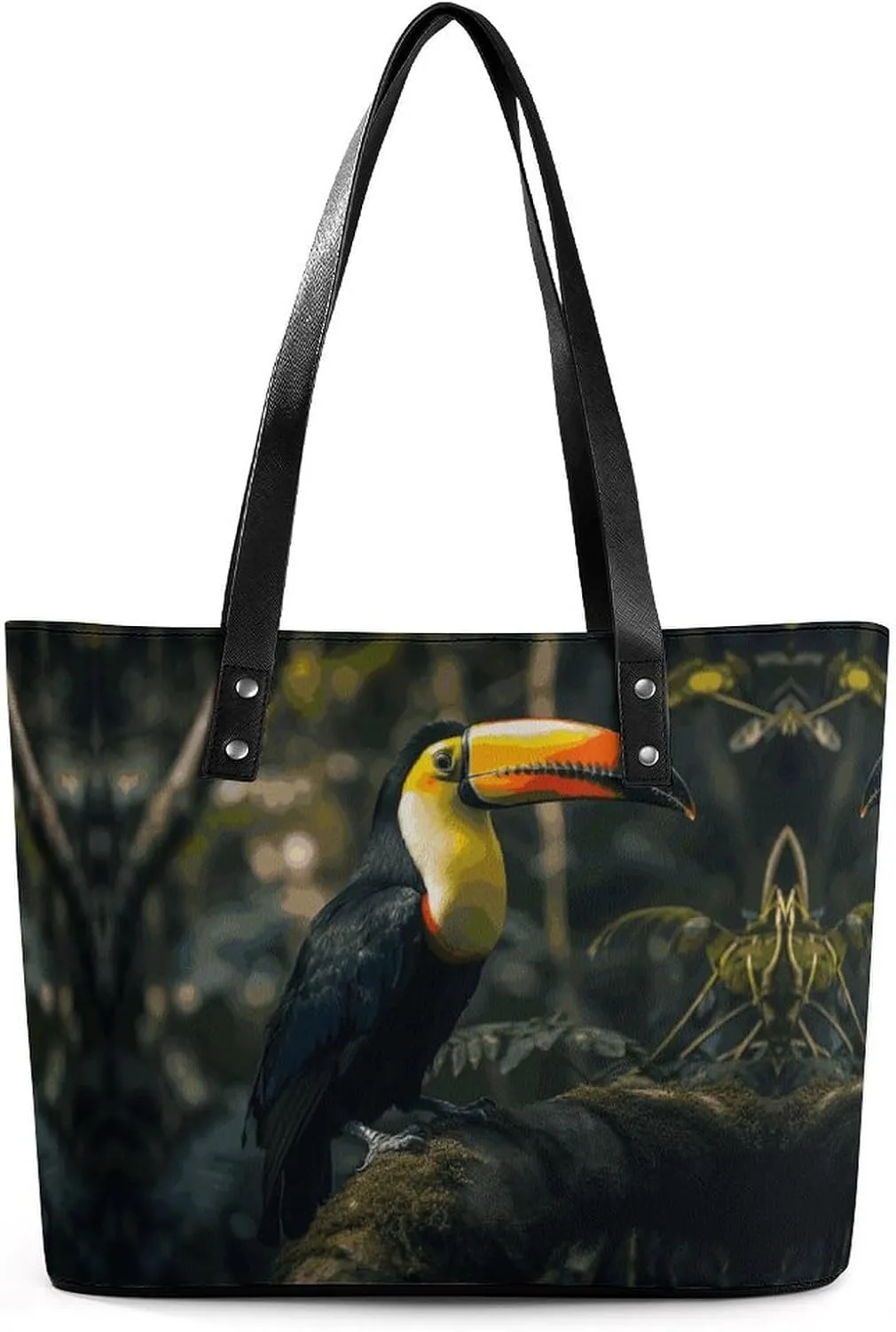 Leather Women Handbags Soft Colorful Toucan Tote Bags Top Handle Satchel Fashion Ladies Shoulder Tote Purse Large Travel Bag