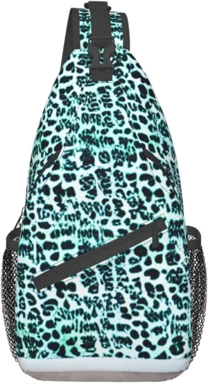 Leopard Patterned Wallpaper High Storage Capacity Chest Bag Diagonally Sling Backpack Crossbody Shoulder Bag For Men Women