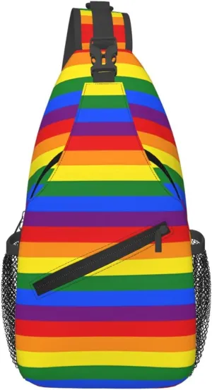 Lgbt Pride Rainbow Gay Flag Chest Sling Bag Crossbody Shoulder Backpack Bag Gym Cycling Daypack Travel Hiking Cross Bag