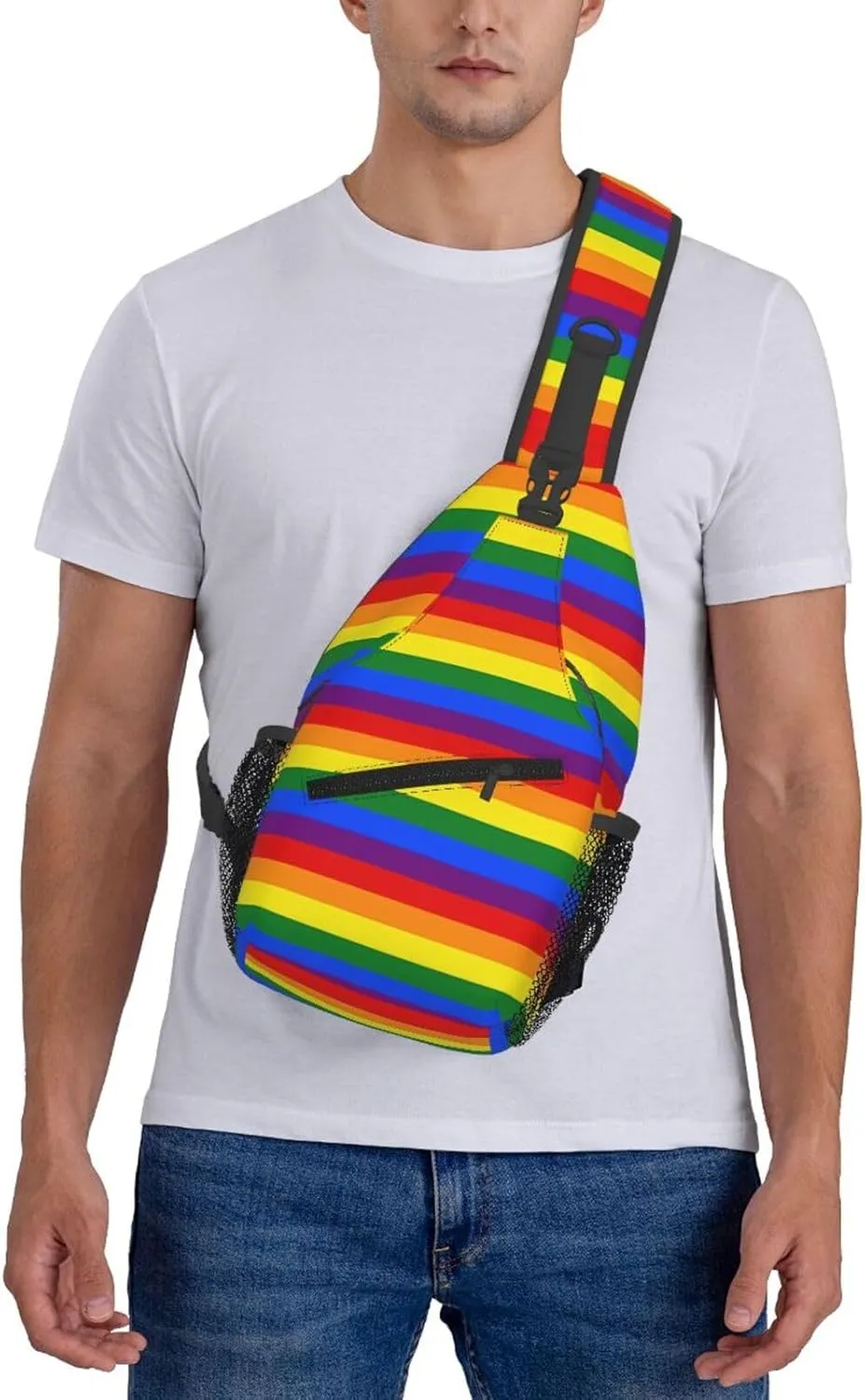 Lgbt Pride Rainbow Gay Flag Chest Sling Bag Crossbody Shoulder Backpack Bag Gym Cycling Daypack Travel Hiking Cross Bag