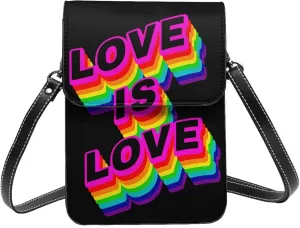 LGBT Pride Rainbow Gay Leather Crossbody Phone Purse for Women Cute Wallet Bags Lightweight Mini Sling Bag