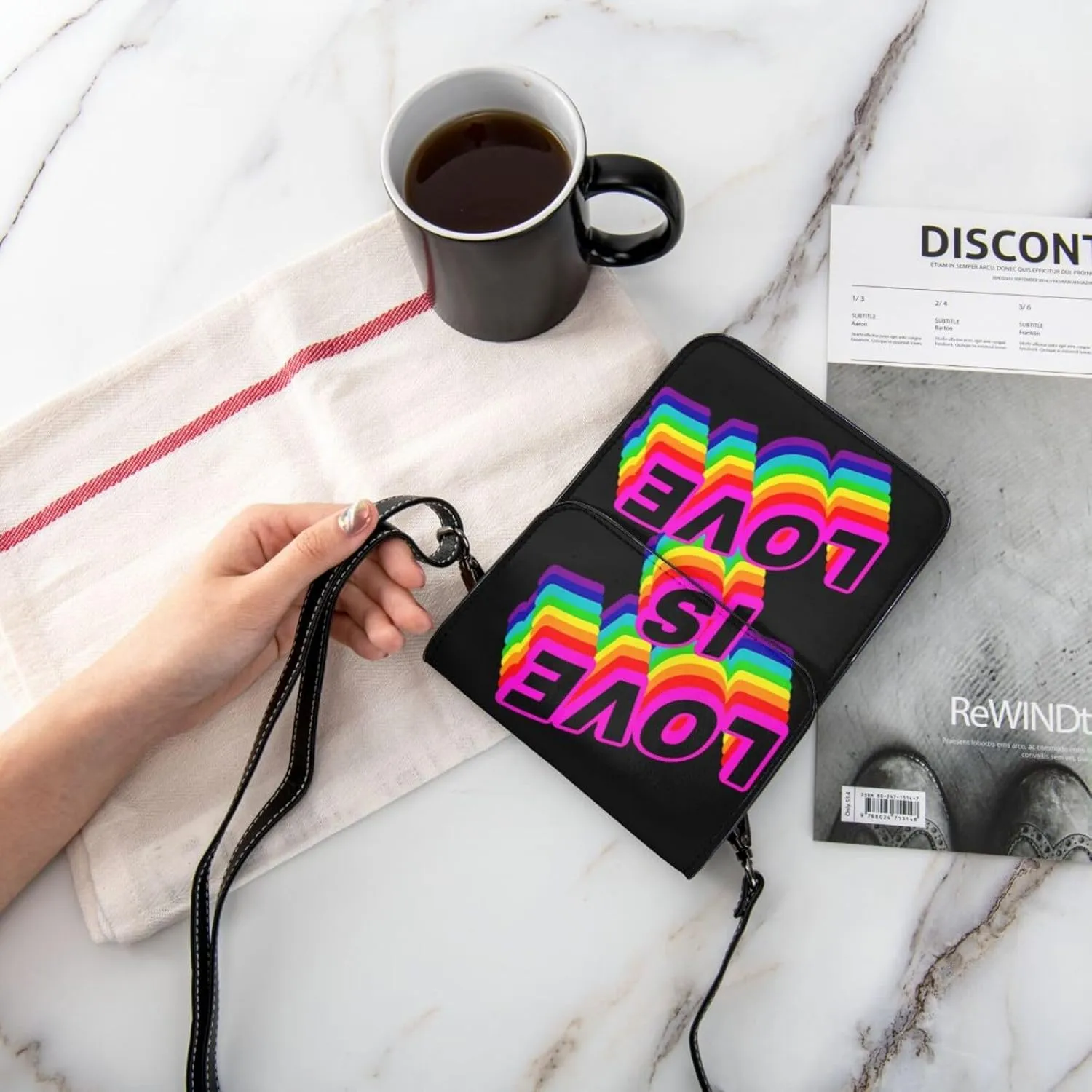 LGBT Pride Rainbow Gay Leather Crossbody Phone Purse for Women Cute Wallet Bags Lightweight Mini Sling Bag