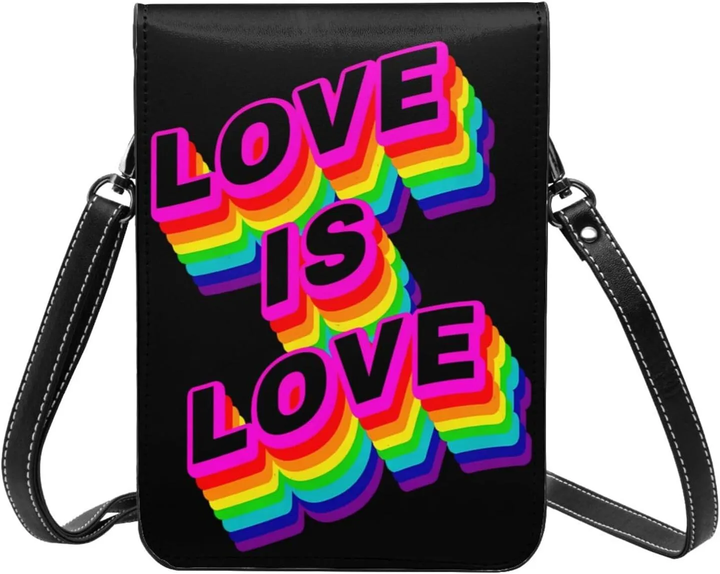 LGBT Pride Rainbow Gay Leather Crossbody Phone Purse for Women Cute Wallet Bags Lightweight Mini Sling Bag