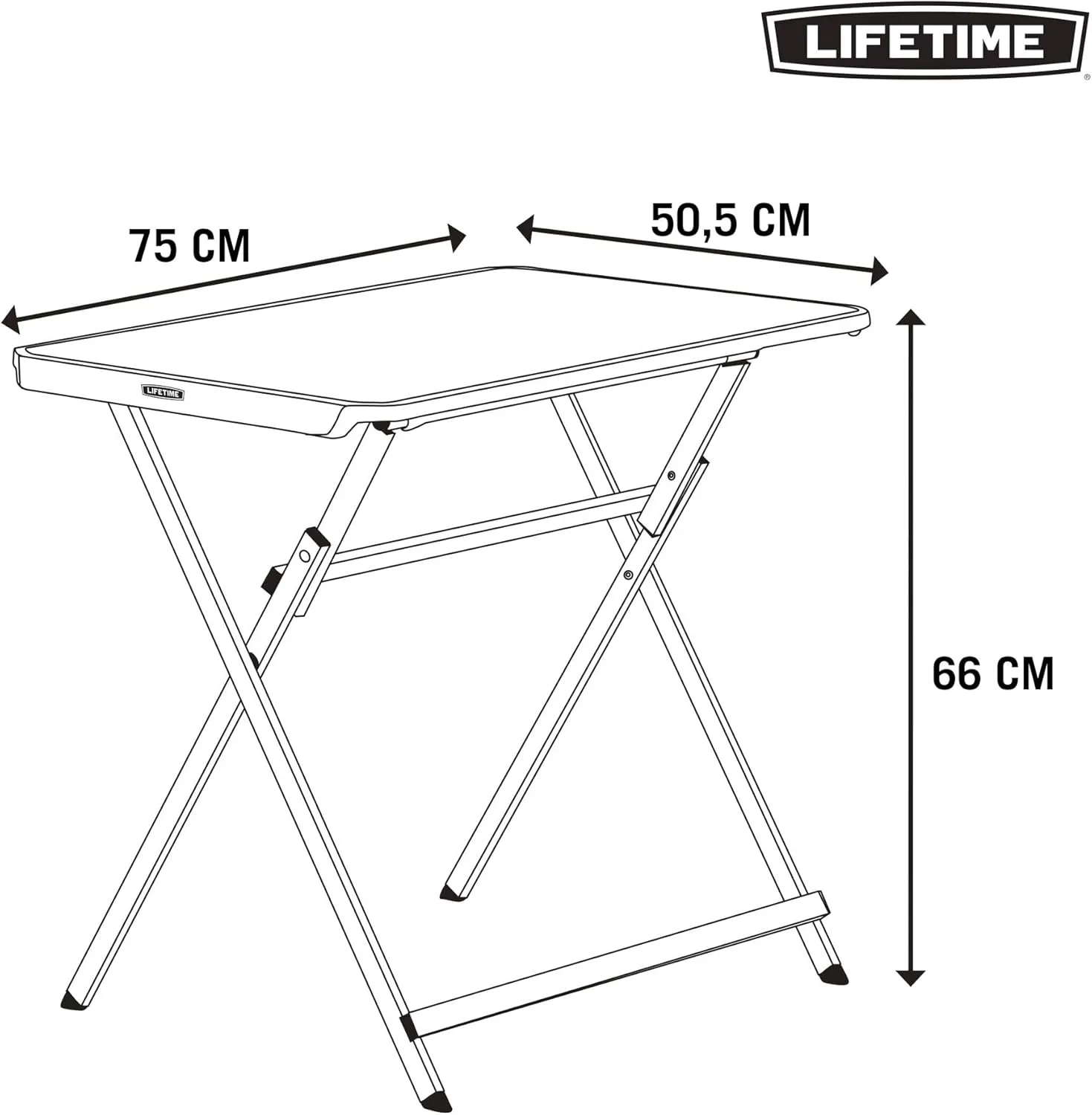 Lifetime Small Folding Table, Personal TV Tray - Portable - great for Kids, Camping, Cards, or Laptops - Plastic Black 30 Inch (80623)