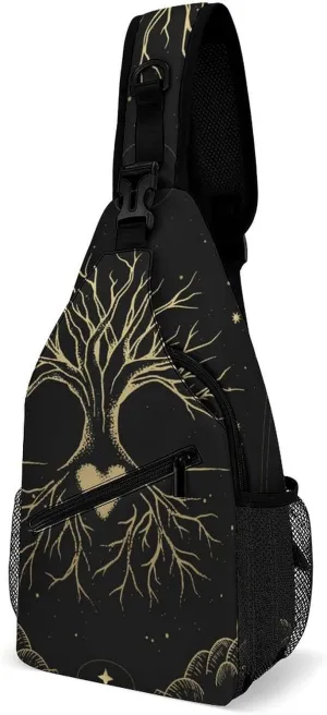 Lighthouse-print Sling Bag Crossbody Chest Bag Shoulder Bag For Travel Hiking Cycling Camping