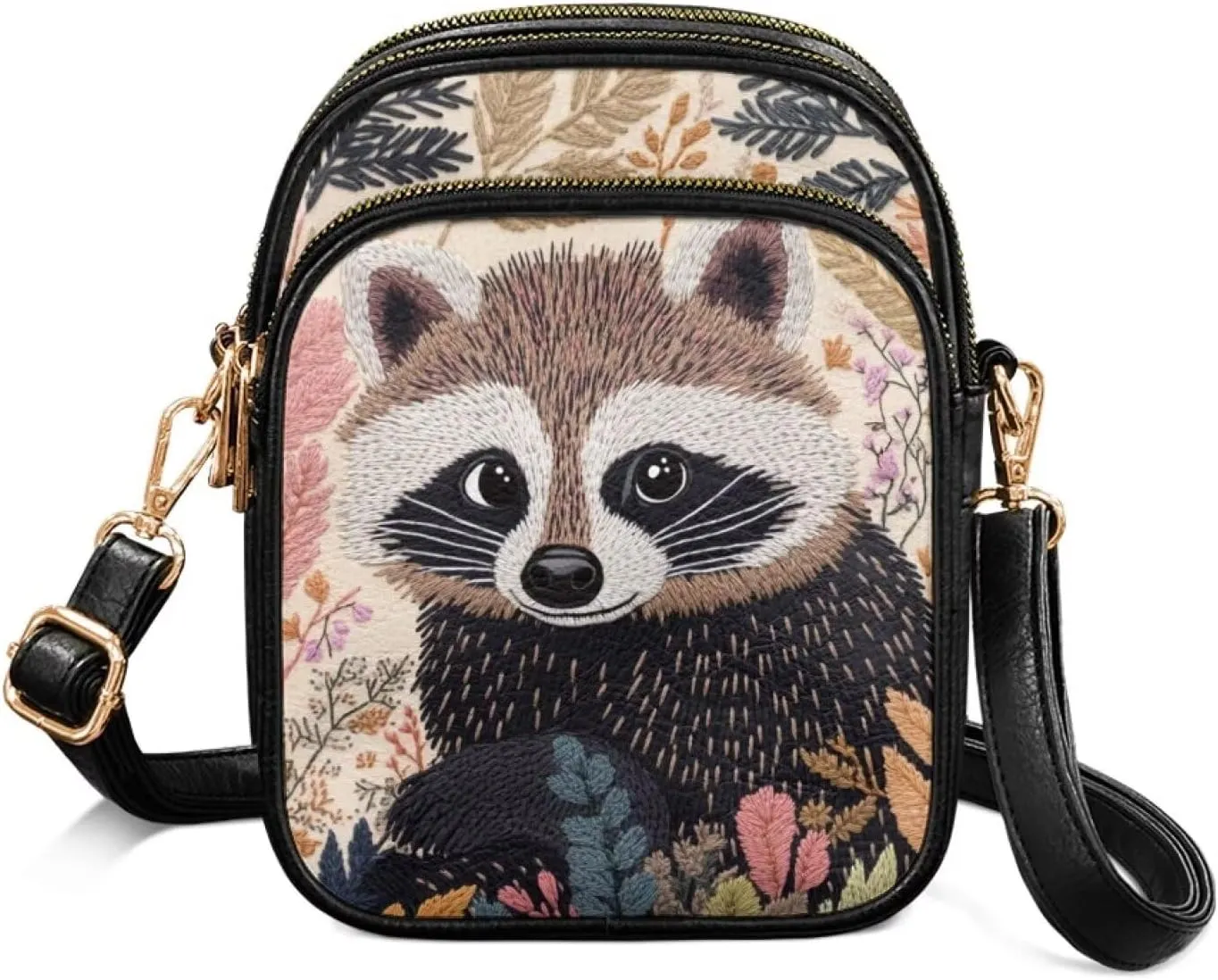 Lightweight Crossbody Bag with Adjustable Strapfor Women Ladies with Three Compartment