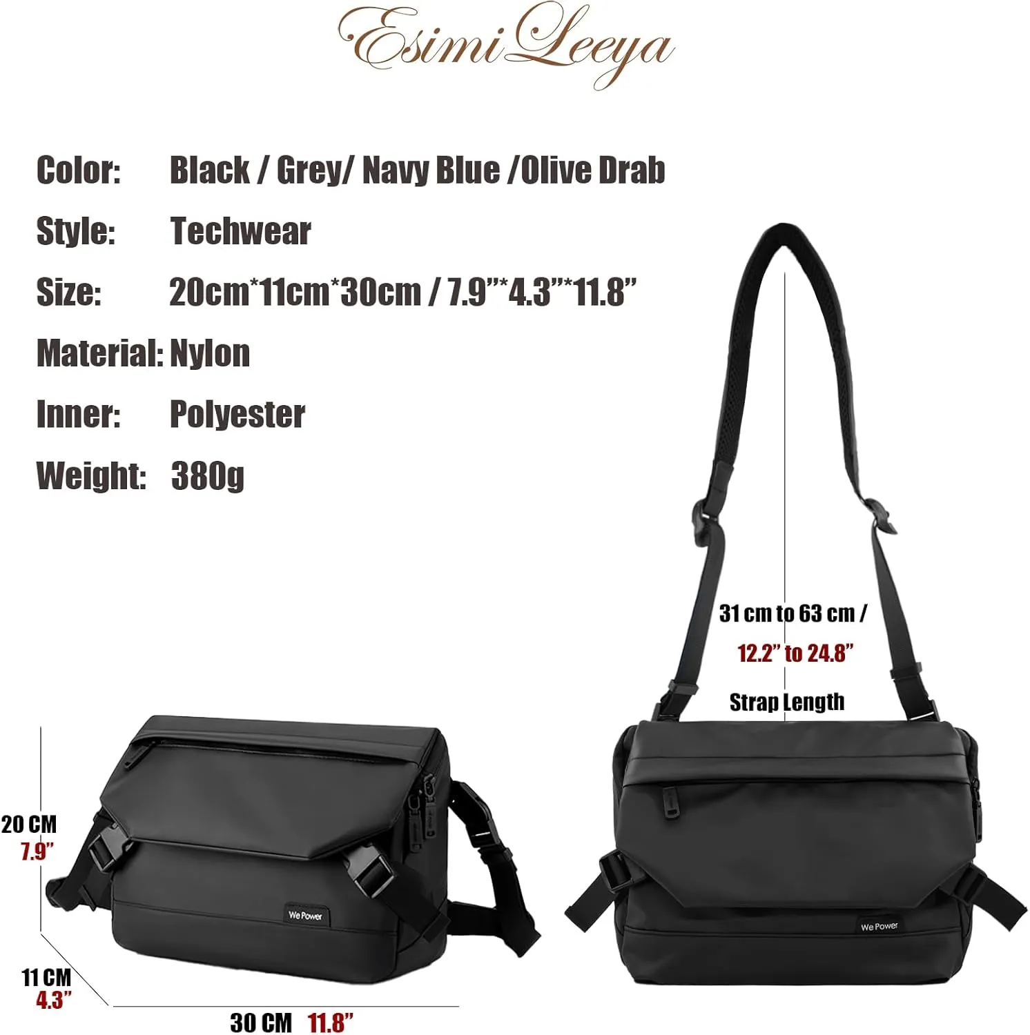 Lightweight Mens Messenger Bag Crossbody Waterproof Sling Shouler Bag for Men
