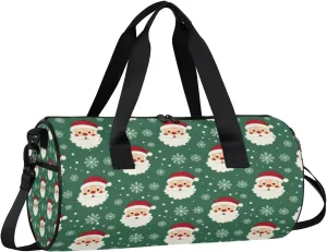 Lightweight Travel Duffle Bag Christmas Santa Claus Snowflake Gym Bag for Women Men Stylish Small Duffle Bag for Fitness Yoga Travel Overnight Sport