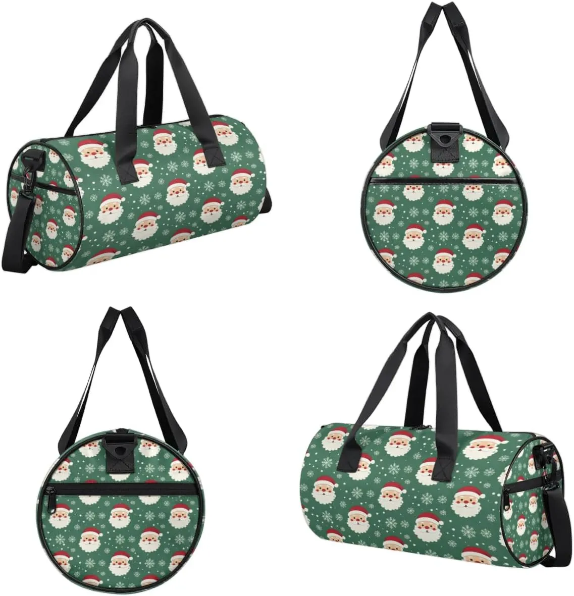 Lightweight Travel Duffle Bag Christmas Santa Claus Snowflake Gym Bag for Women Men Stylish Small Duffle Bag for Fitness Yoga Travel Overnight Sport
