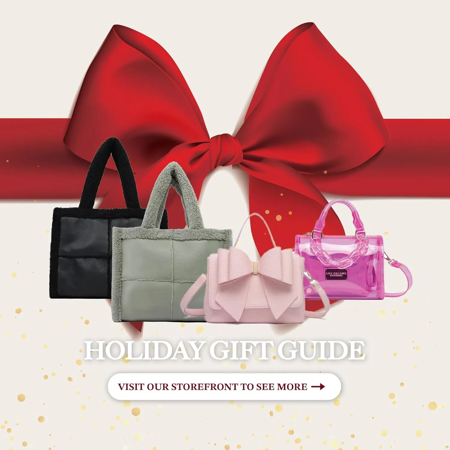 Like Dreams Vegan Leather Tote Bag for Women - Elegant Bowtie Satchel Purse, Stylish Handbag & Purse for Women